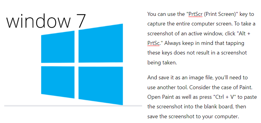 How to take Screenshot in windows 7