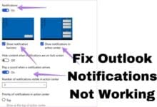 Fix Outlook Notifications Not Working