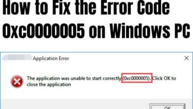 Fix the Error Code 0xc0000005