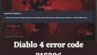 Diablo 4 error code 315306