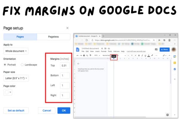 Fix Margins on Google Docs
