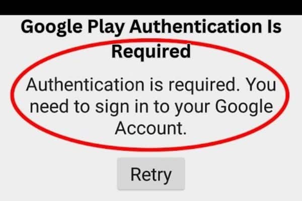 Google Play Authentication Is Required