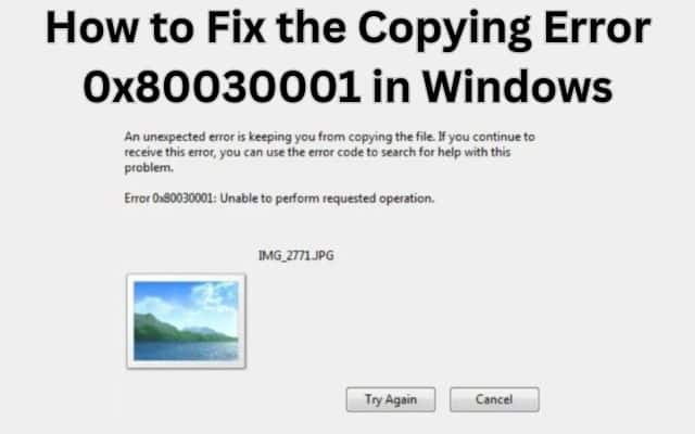 Copying Error 0x80030001