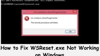 WSReset.exe Not Working