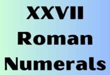 XXVII Roman Numerals