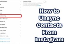 Unsync Contacts From Instagram