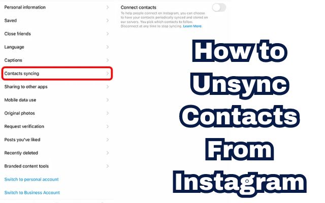 Unsync Contacts From Instagram