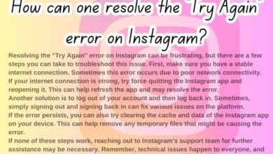 Instagram try again error